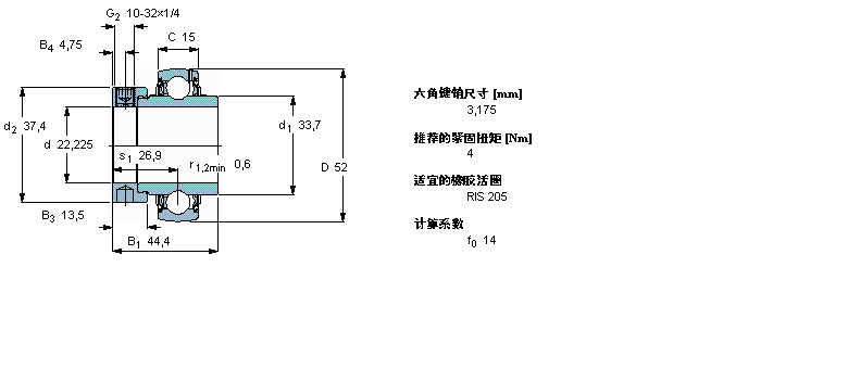 SKF Y-ʽSԪ, _SƫioSh(hun), ӢSYET205-014ӱD