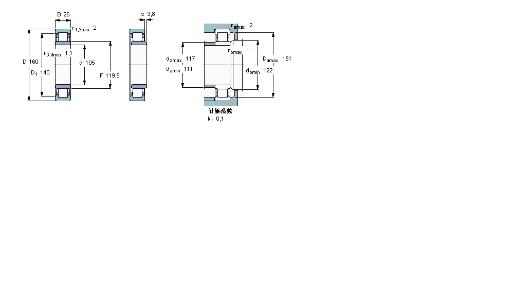 SKF ALS, , NU O(sh)Ӌ(j)NU1021MӱD